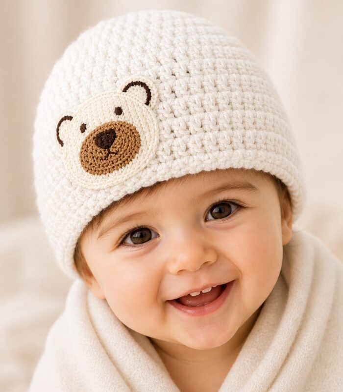 White Teddy Beanie